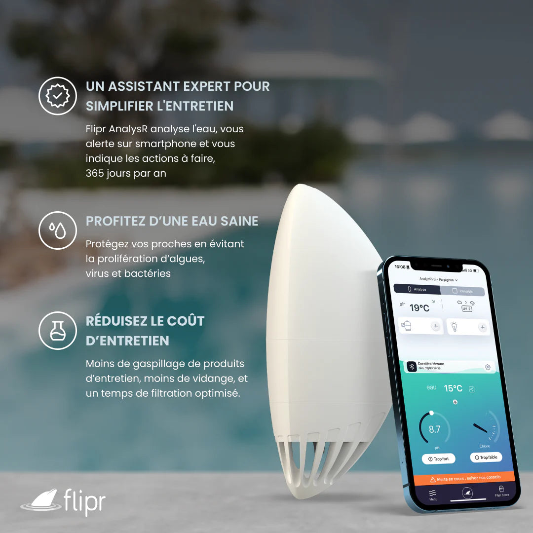 analyse eau piscine connecté